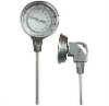 Adjustable angle bimetallic thermometer