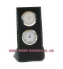 Leather weather station clock, Thermometer Clock SC8090